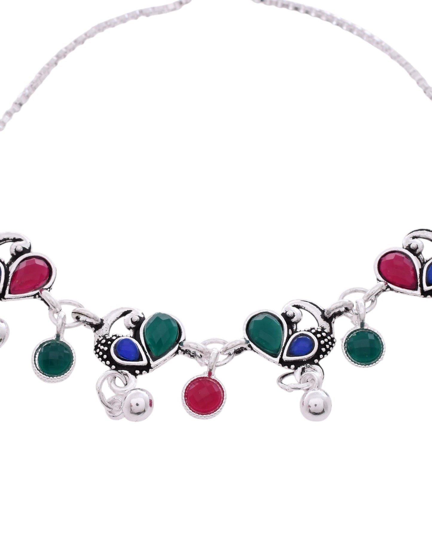 Jewels Nest Stylish Silver-Plated Designer Anklet | Swadesiicart