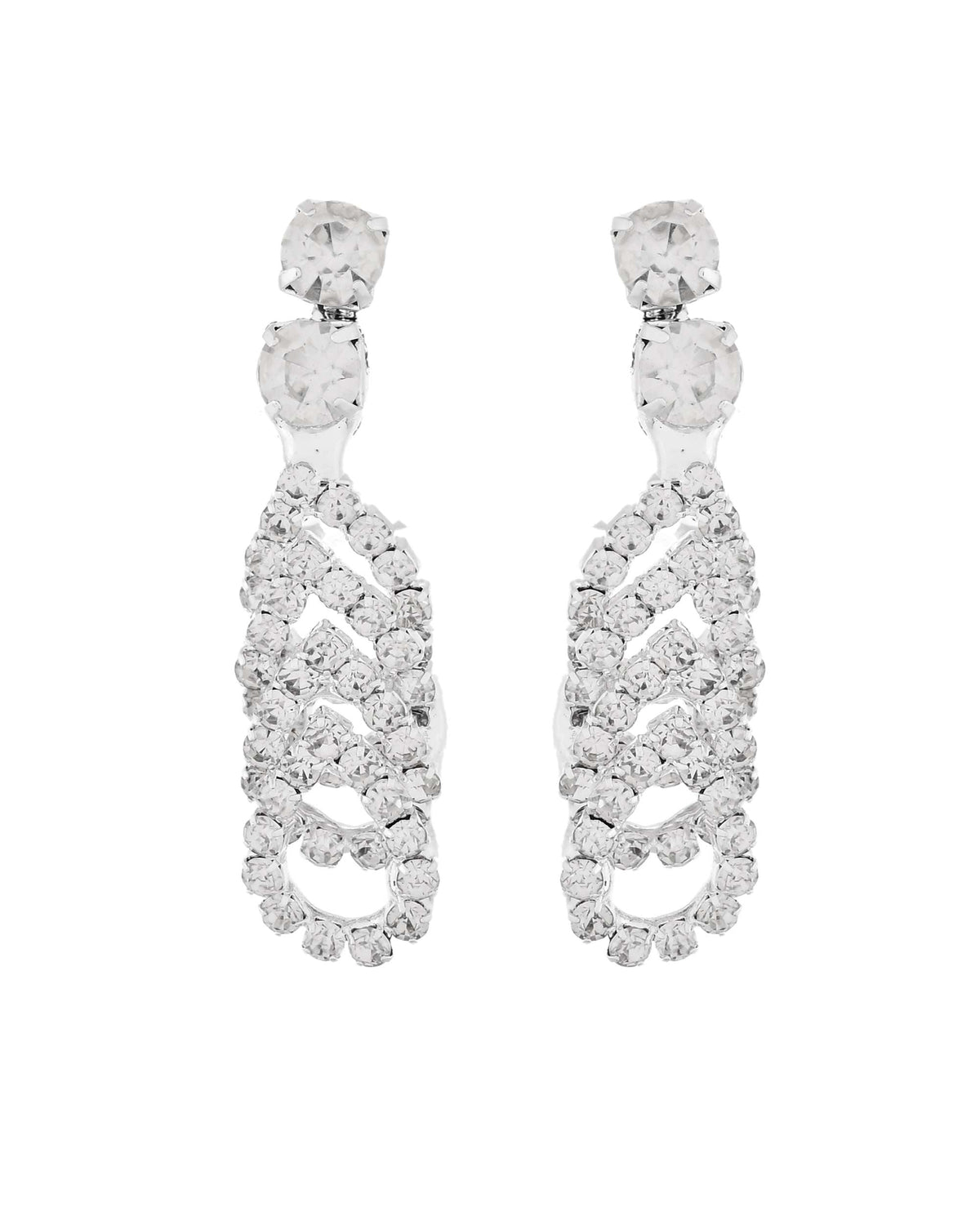 Jewels Nest Crystal-Studded Sparkling Statement Necklace & Earrings Set