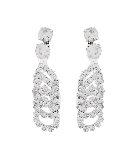 Jewels Nest Crystal-Studded Sparkling Statement Necklace & Earrings Set