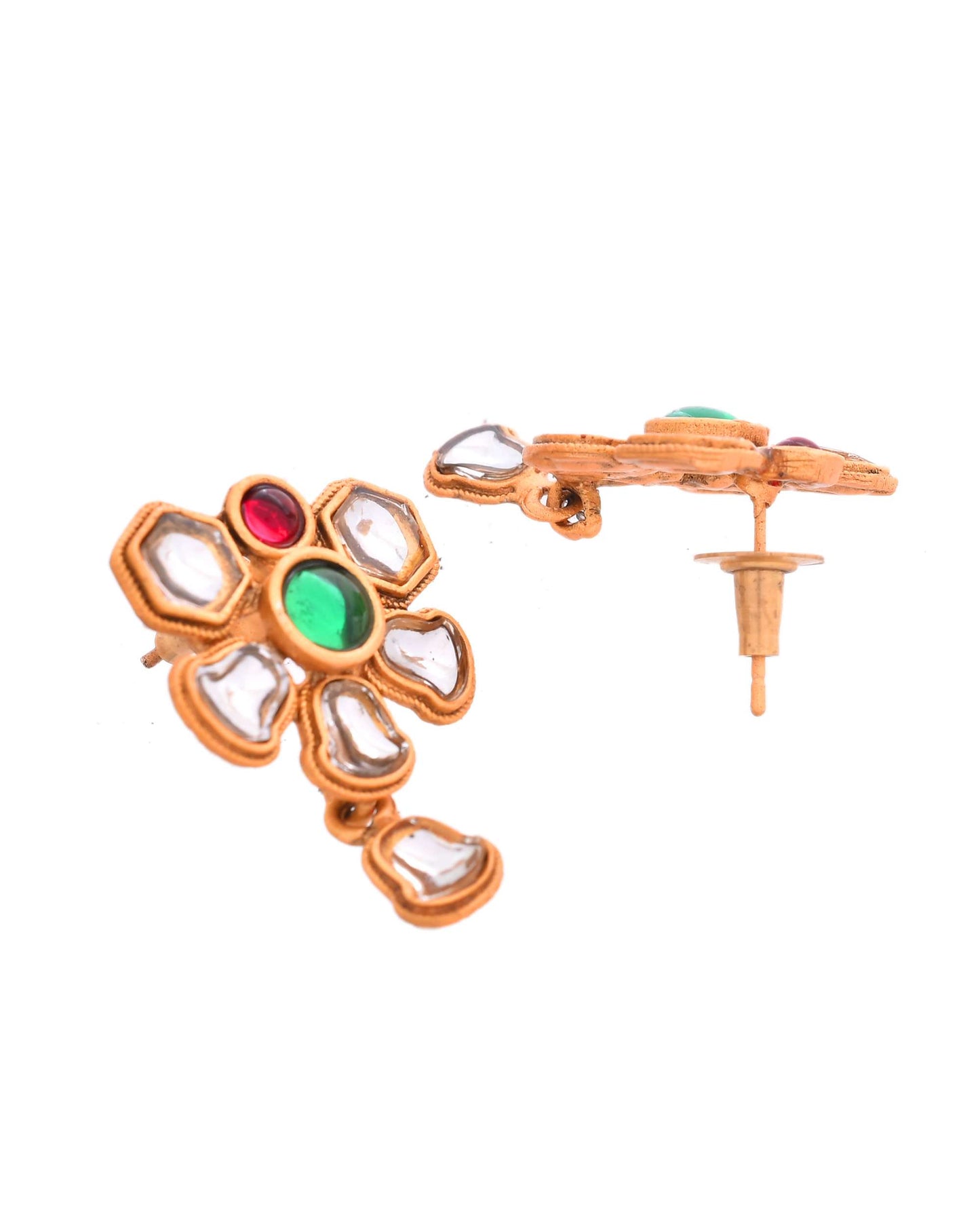 Jewels Nest Traditional Kundan Gold-Plated Jewellery Set with Mangalsutra & Earrings - Swadesiicart