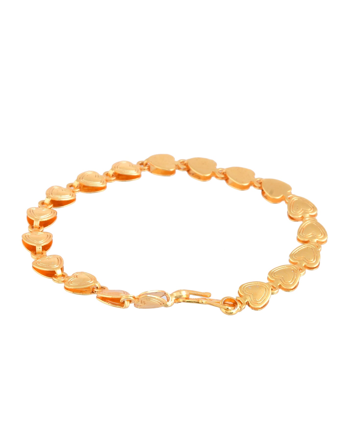 Jewels Nest Elegant Fancy Gold Bracelet with Heart-Shaped Links - Swadesiicart