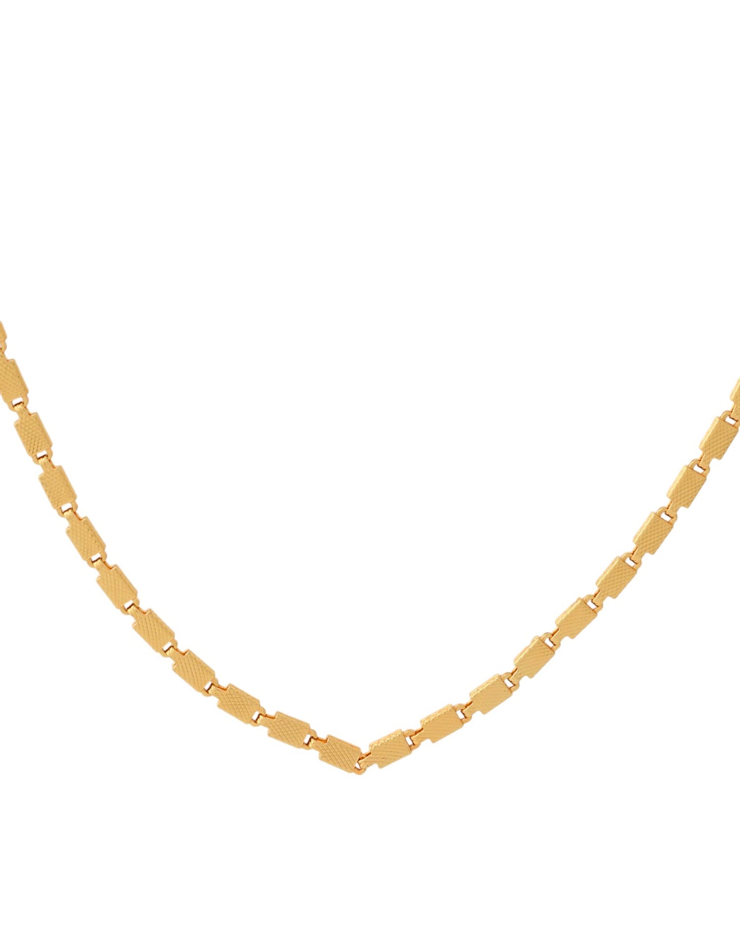 Jewels Nest Men Gold-Polished Stainless Steel Self Design Biscuit Chain | Swadesiicart