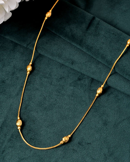 Jewels Nest Designer Oval Bead Chain in Gold Finish
