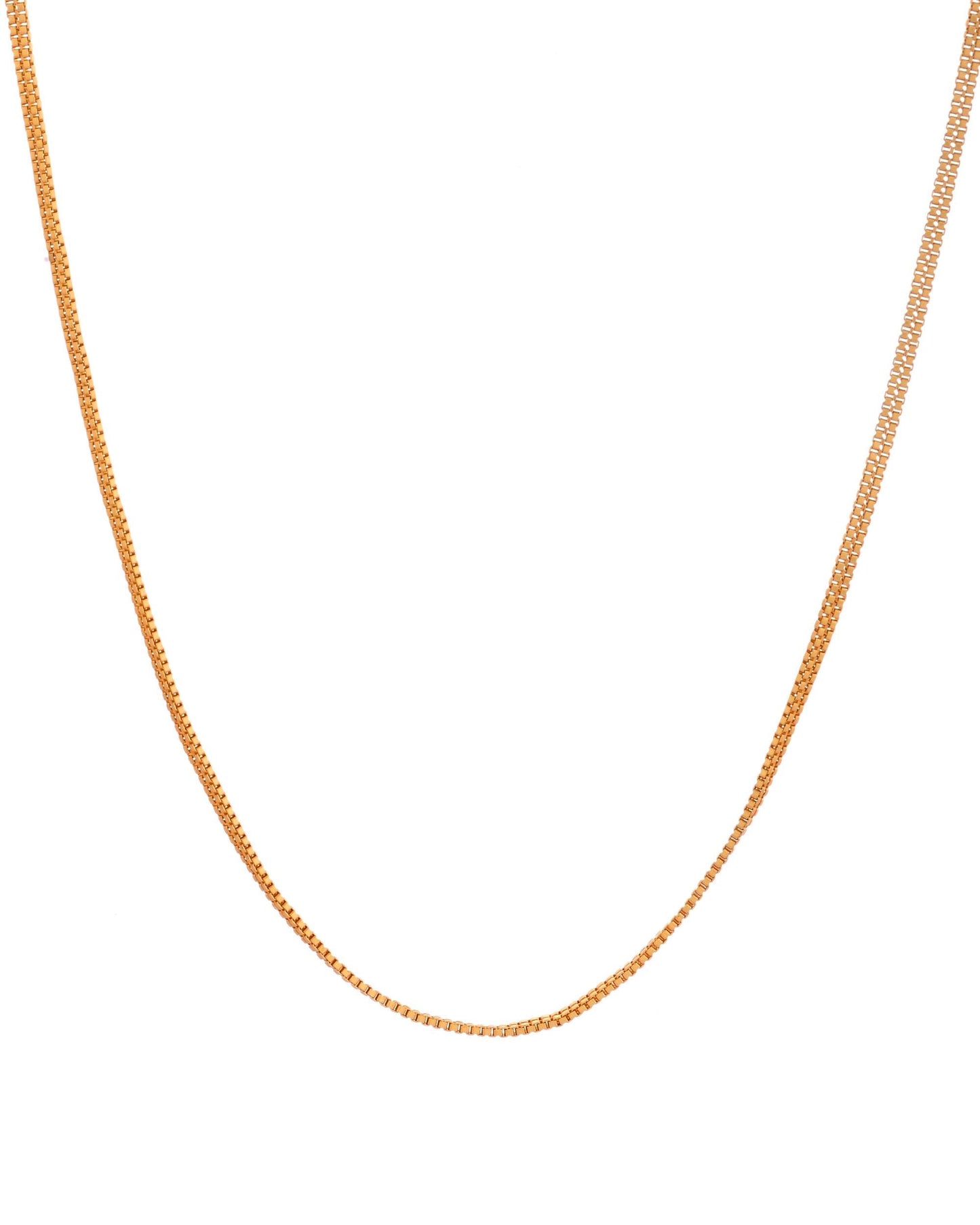 Jewels Nest Minimalist High-Gloss Gold Chain - Swadesiicart