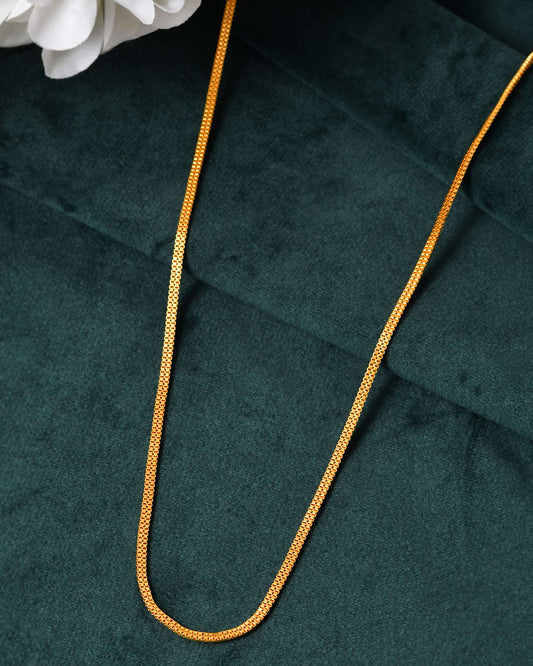 Jewels Nest Minimalist High-Gloss Gold Chain