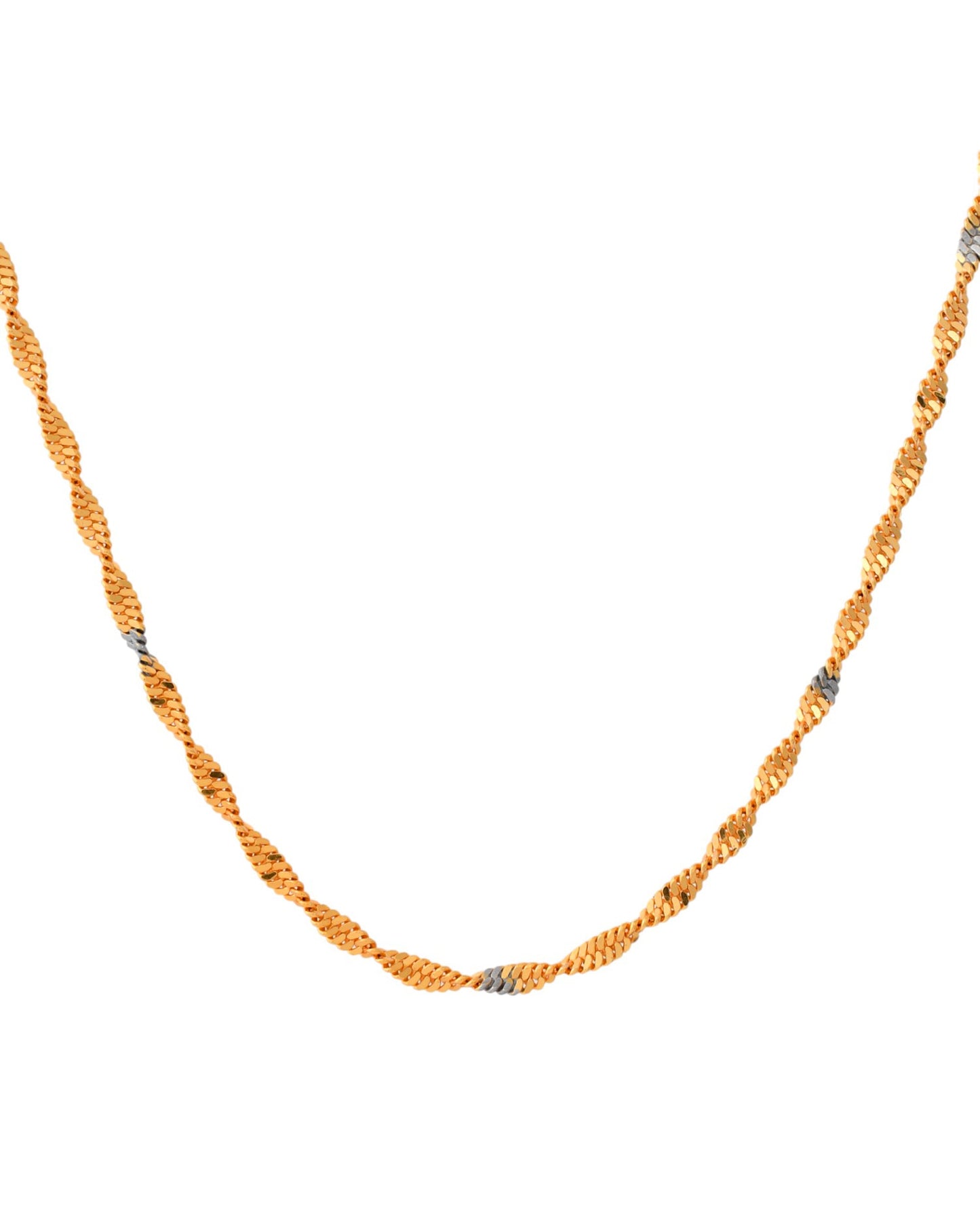 Jewels Nest Elegant Gold-Polished Twisted Brass Chains with Sparkling Silver Accents | Swadesiicart