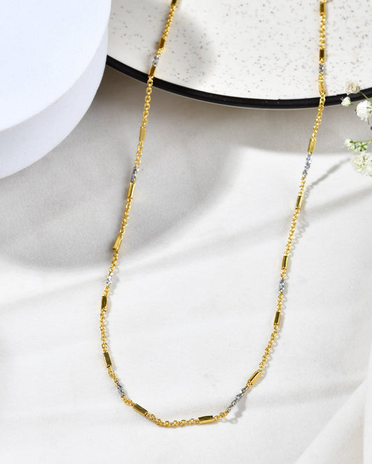 Jewels Nest Elegant Gold-Tone Dual-Tone Textured Chain for Men & Women | Swadesiicart