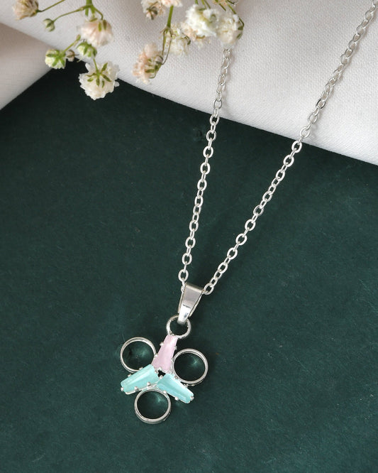 Jewels Nest Elegant Silver-Tone Butterfly Pendant Chain for Women & Girls | Swadesiicart