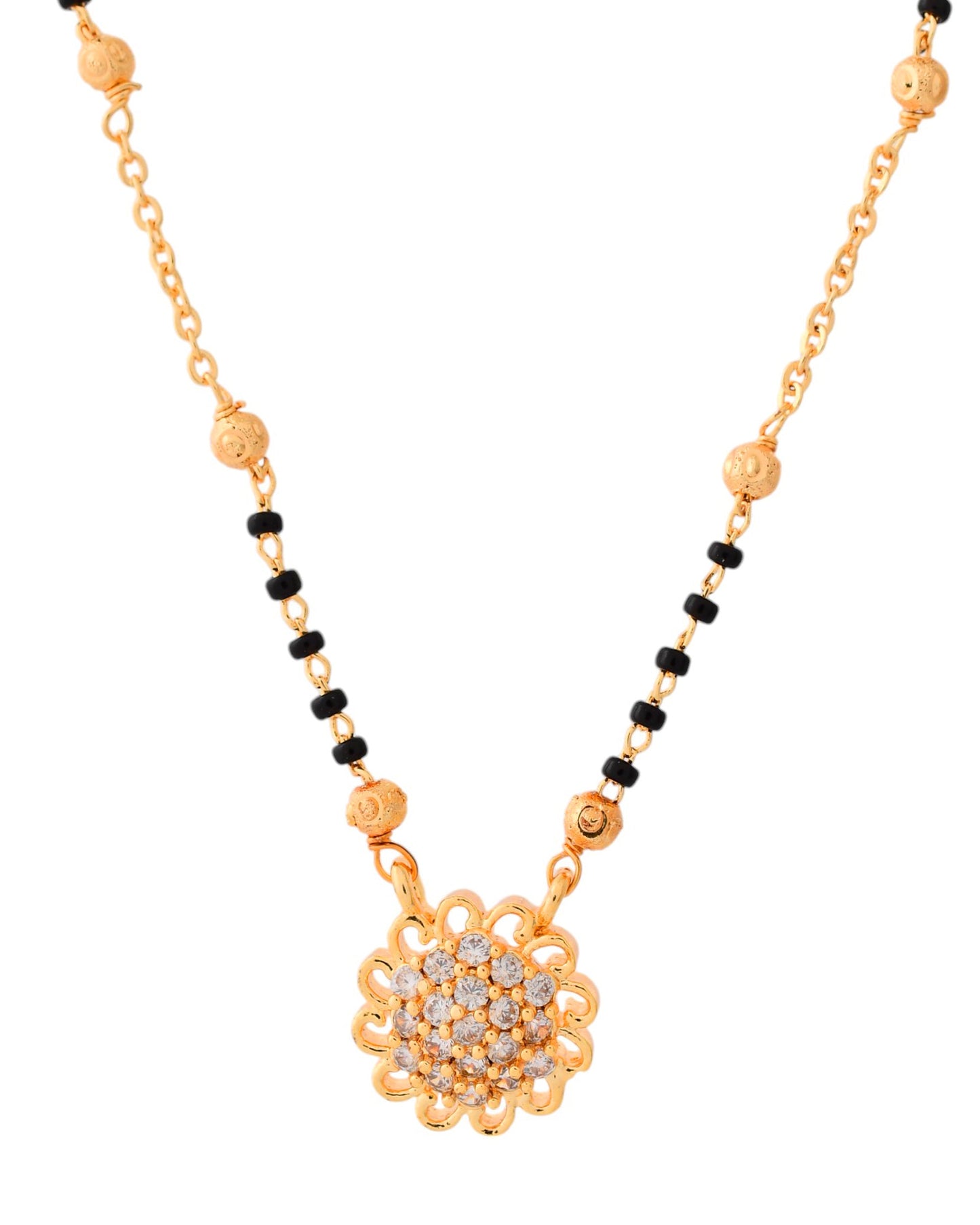 Jewels Nest Floral Bloom Gold-Polished Mangal Sutra | Swadesiicart