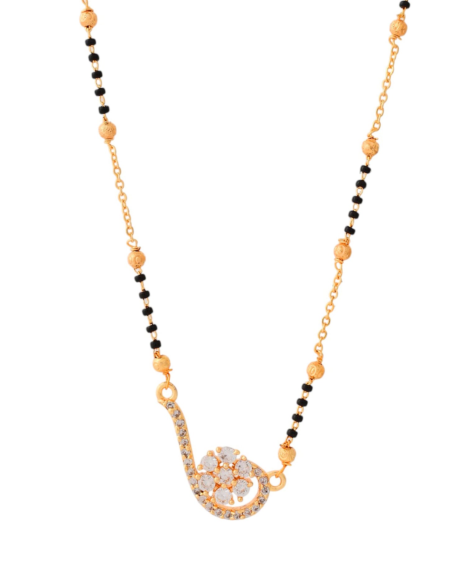 Jewels Nest Elegant Swirl Gold-Polished Mangal Sutra | Swadesiicart