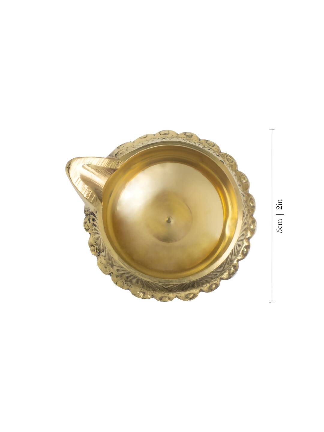 Spillbox Gold Toned Textured Brass Diya without Stand | Swadesiicart