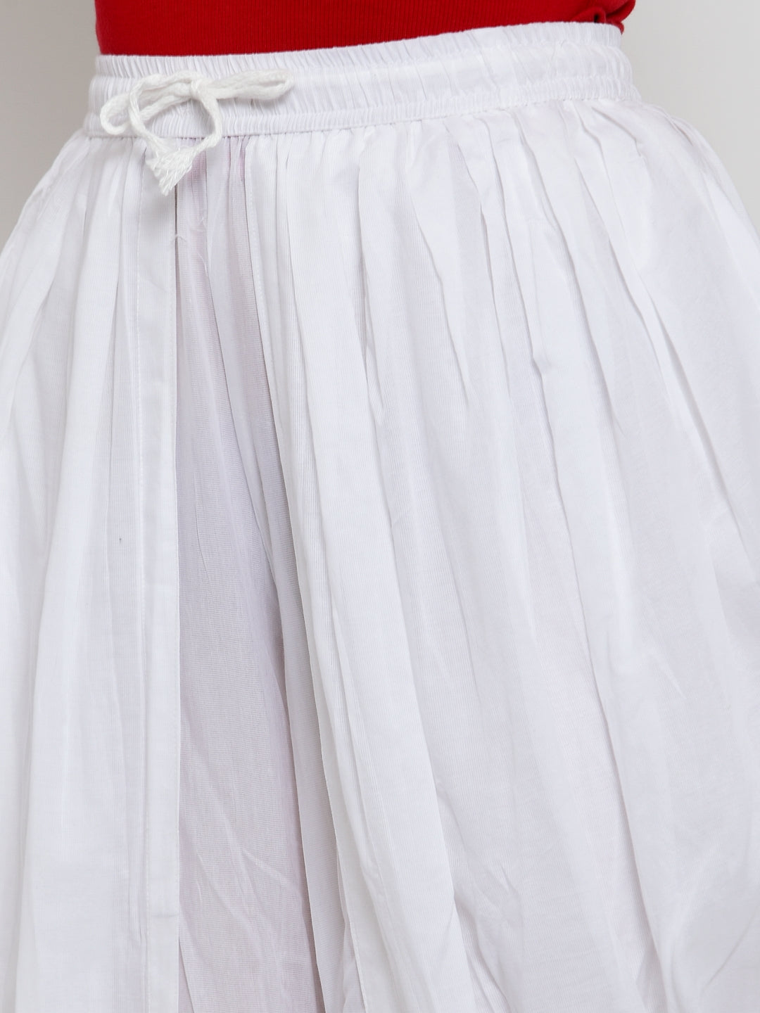 Jompers Women White Solid Dhoti | Swadesiicart
