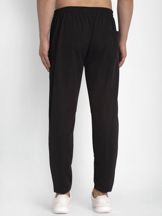 Jainish Men's Black Solid Track Pants ( JOG 014Black ) - Swadesiicart