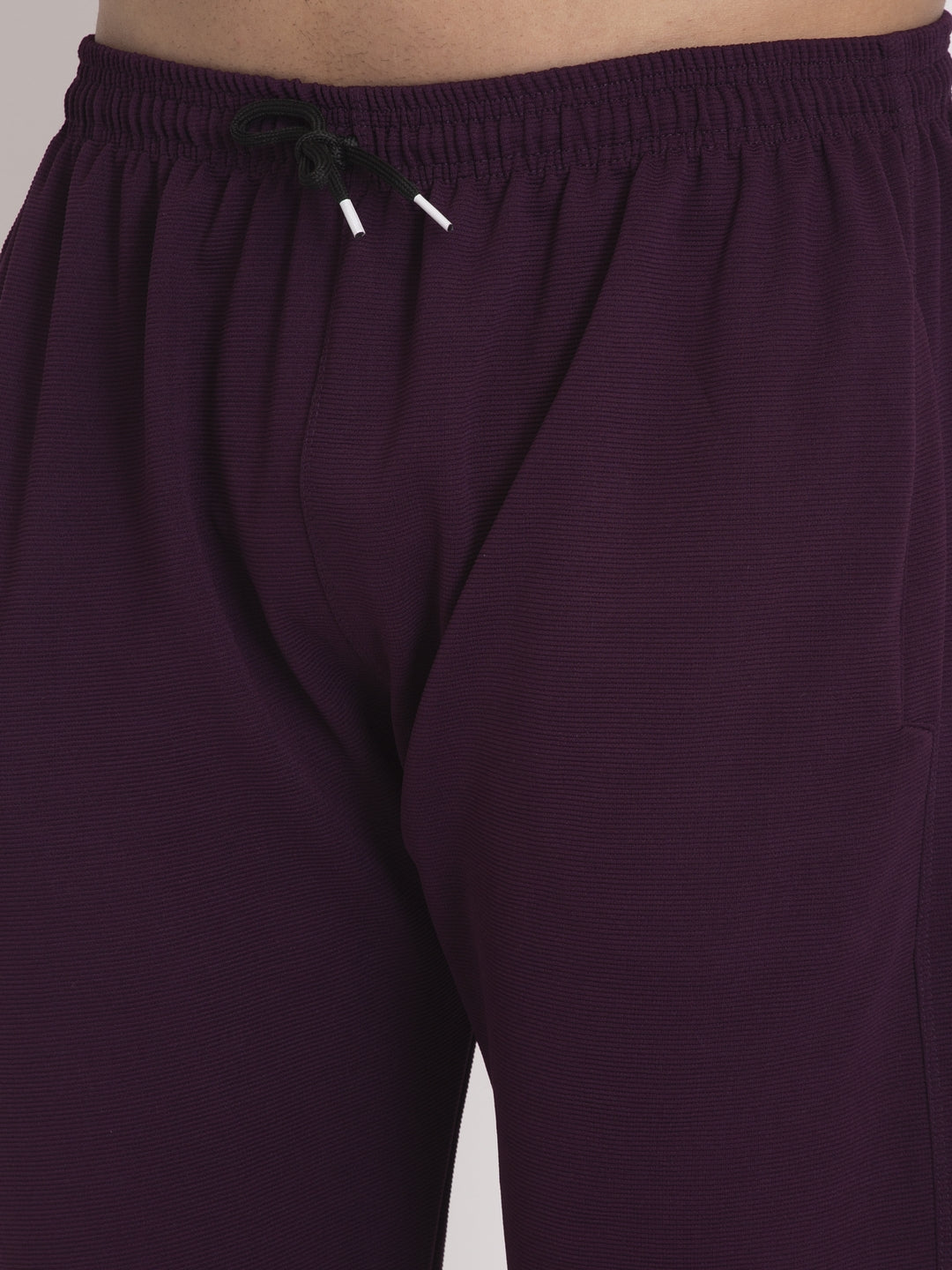 Jainish Men's Purple Solid Track Pants ( JOG 014Purple ) - Swadesiicart