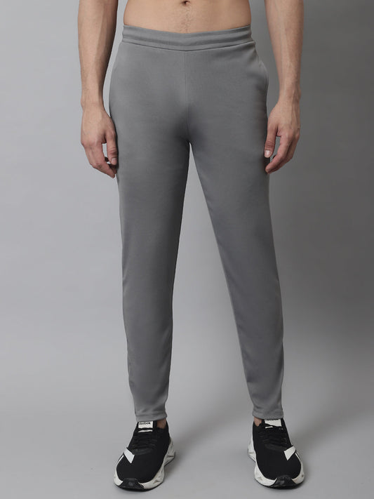 Jainish Men's Grey Solid Streachable Lycra Trackpants - Swadesiicart