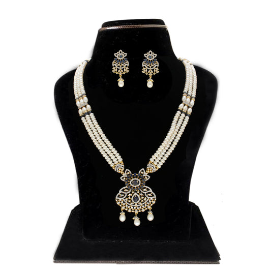 J Pearls Heena 3 Lines Rani Haar Necklace