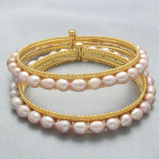 J Pearls Unique Pearl Bangles - Swadesiicart