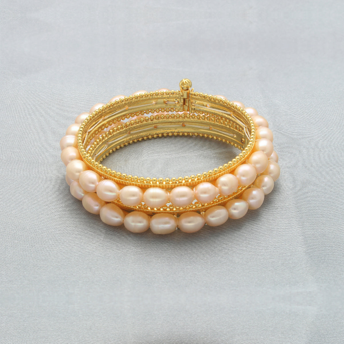 J Pearls Classique Pearl Bangles - Swadesiicart