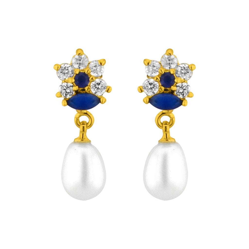 J Pearls Star Pearl Earrings - Real Pearl Jewelry | Swadesiicart