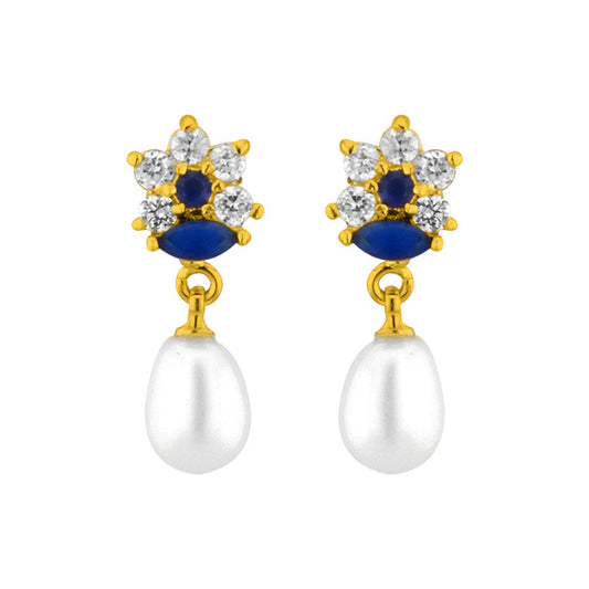 J Pearls Star Pearl Earrings - Real Pearl Jewelry | Swadesiicart