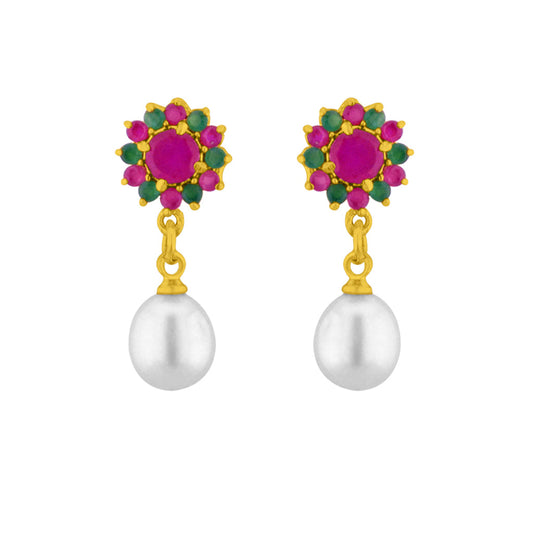 J Pearls Delightful Pearl Earrings - Real Pearl Jewelry | Swadesiicart