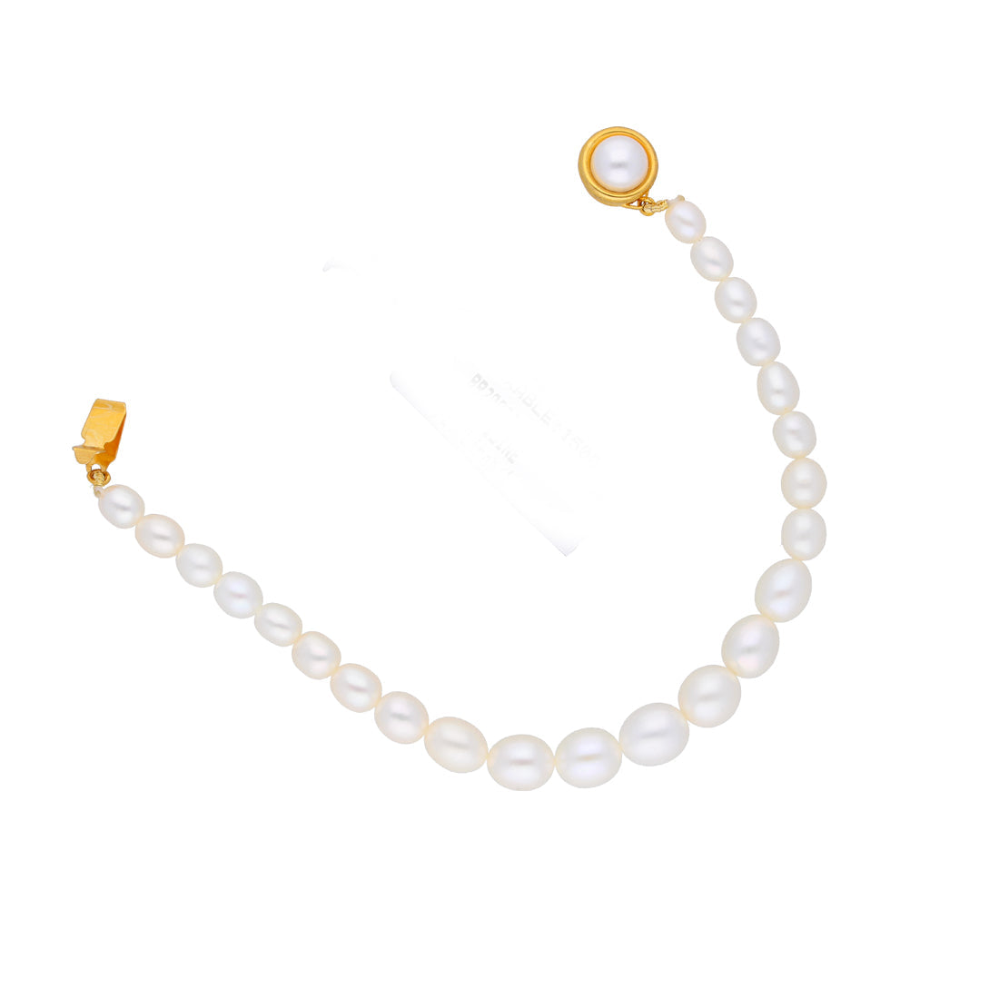 J Pearls White Charm Pearl Bracelet - Real Pearl Jewelry - Swadesiicart