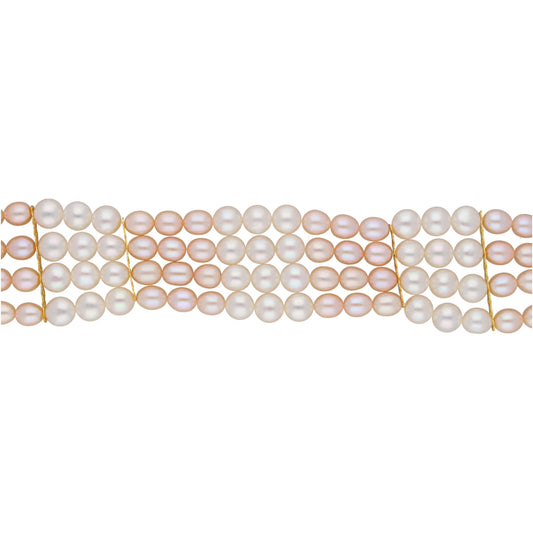 J Pearls Jabala 4 Lines Pearl Choker - Real Pearl Jewelry | Swadesiicart