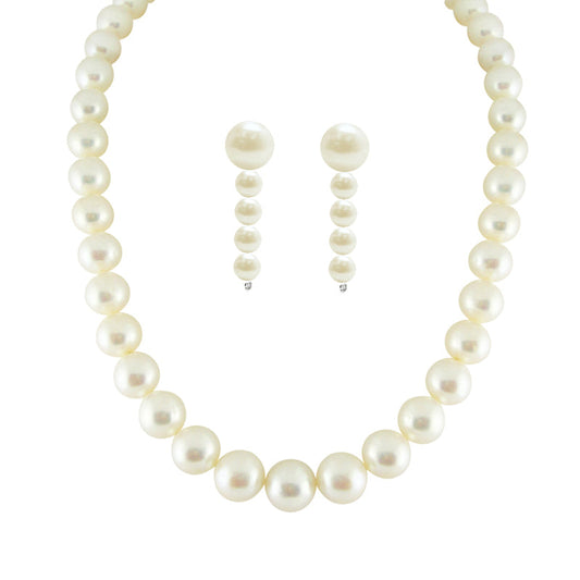 J Pearls Single Line Pearls Set - Real Pearl Jewelry