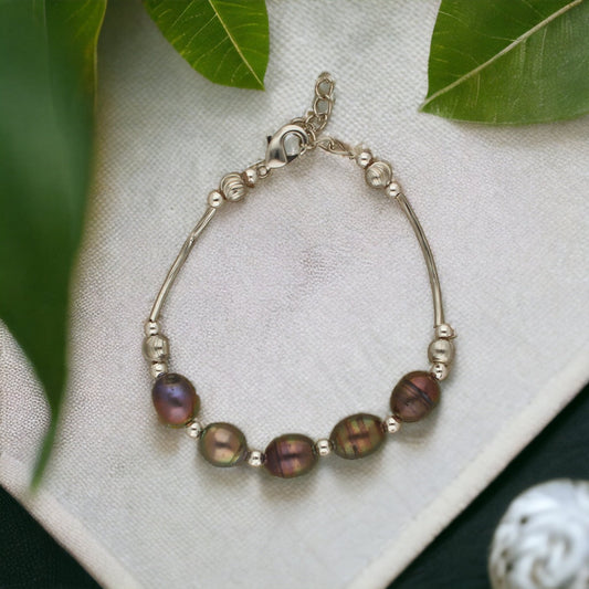 J Pearls Zara 1 Line Pearl Bracelet - Swadesiicart