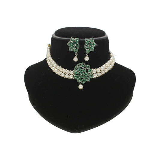 J Pearls 2 String White Pearl Choker