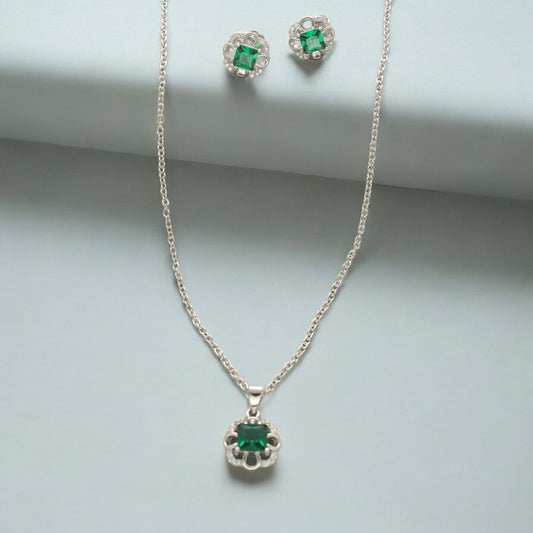 J Pearls Luxury 925 Sterling Silver Pendant Set | Swadesiicart