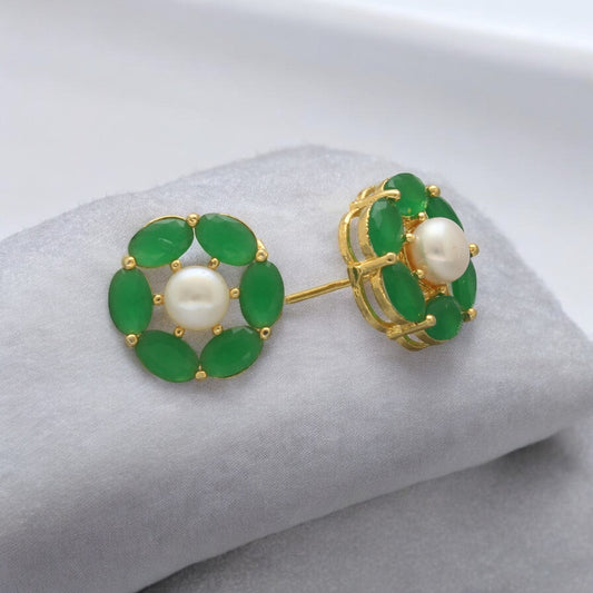 J Pearls Diven Pearl Earrings Pack 2 - Swadesiicart