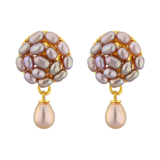 J Pearls Elegance Drop Pearl Earrings - Real Pearl Jewelry | Swadesiicart