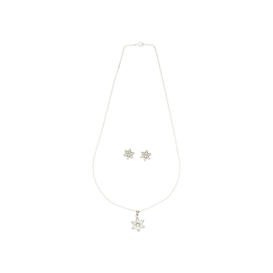 J Pearls Trellis 925 Silver Pendant Set