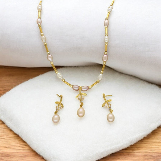 J Pearls Esita Pearl Pendant Set | Swadesiicart
