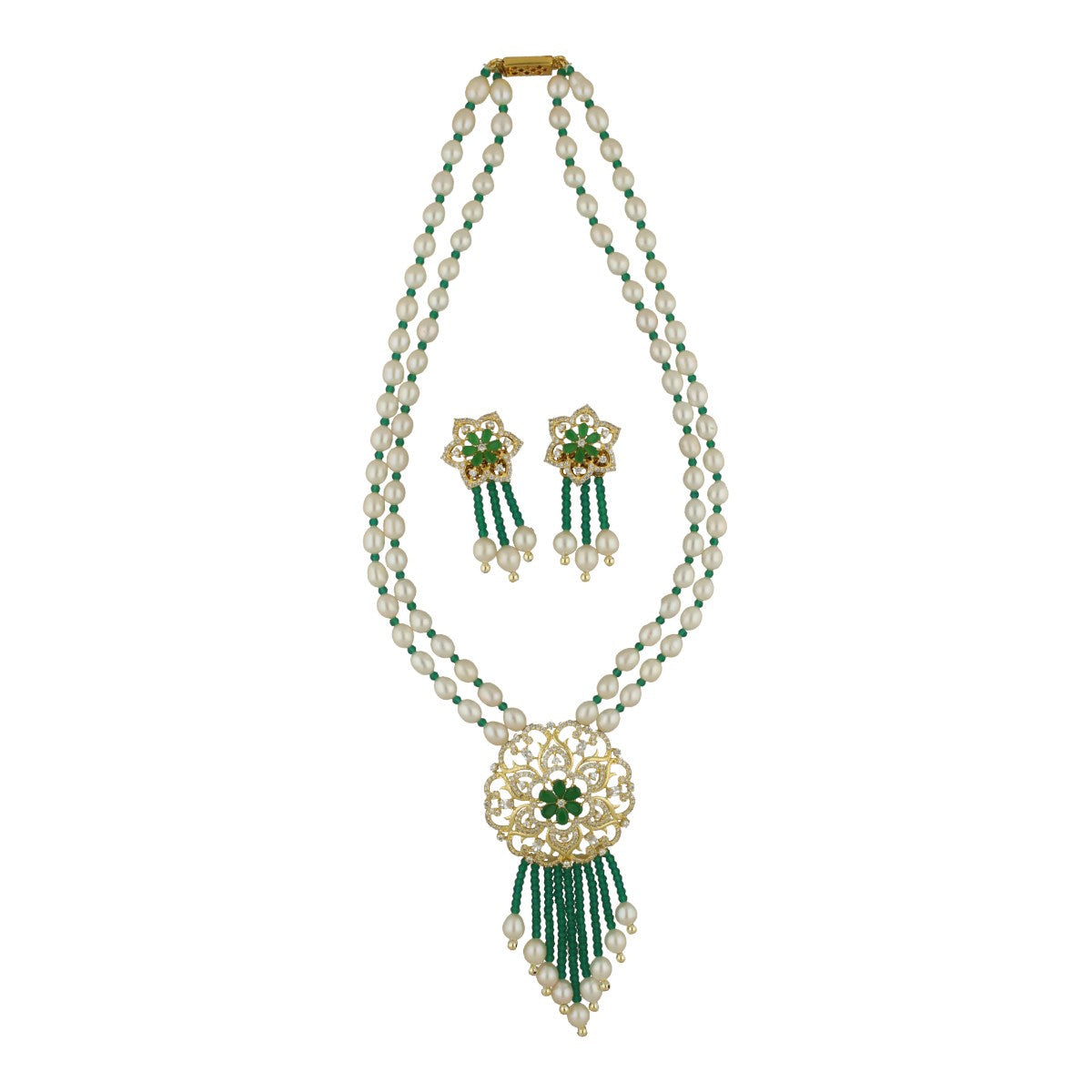 J Pearls Yasti Pearl Set - Swadesiicart