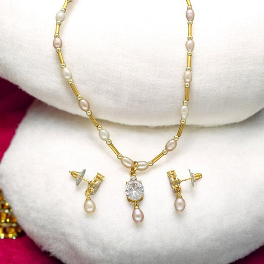 J Pearls Jeeval Pearl Pendant Set | Swadesiicart