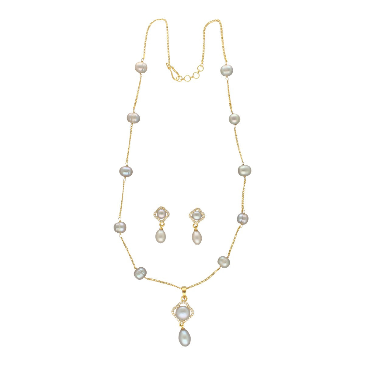 J Pearls Mehri Pearl Pendant Set | Swadesiicart