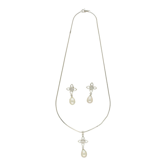J Pearls Flora Pearl Pendant Set