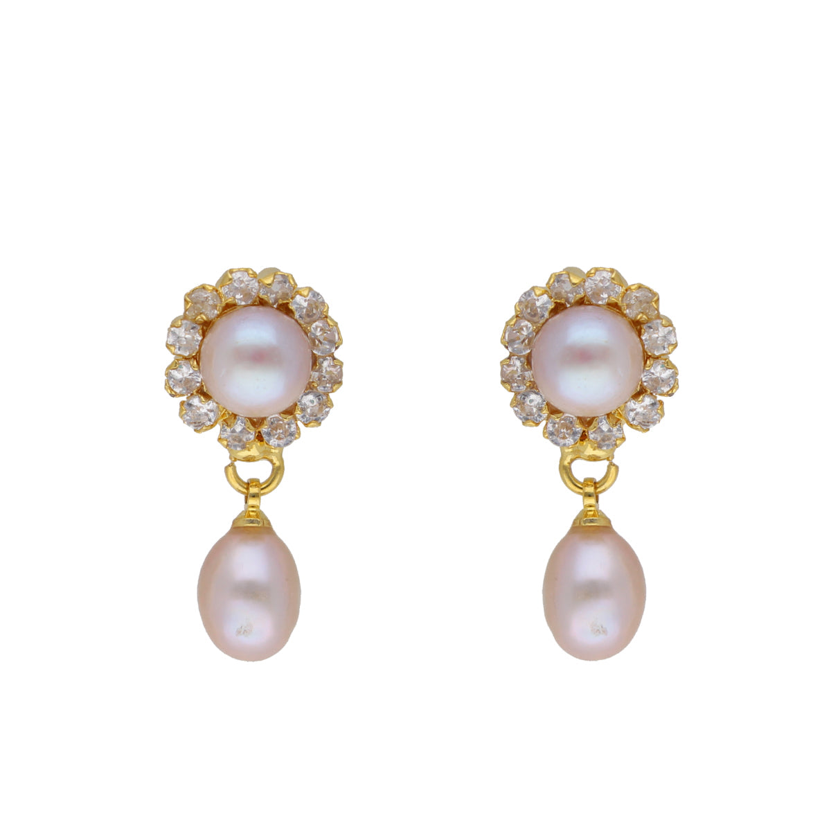J Pearls Siddhi 2 Lines Button Pearl Set - Real Pearl Jewelry - Swadesiicart