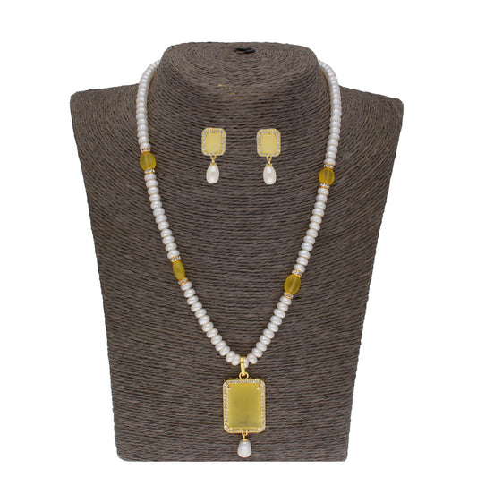 J Pearls Daksina 1 Line Square Pearl Set - Real Pearl Jewelry - J Pearls