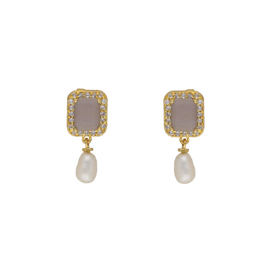 J Pearls Abarna 1 Line Square Pearl Set - Real Pearl Jewelry - J Pearls