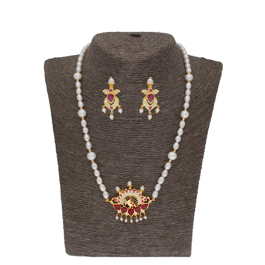 J Pearls Fancy 1 Line Oval Pearl Necklaces - Real Pearl Jewelry | Swadesiicart