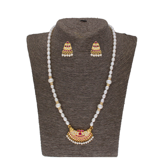 J Pearls Heena 1 Line Round Pearl Necklaces - Real Pearl Jewelry | Swadesiicart