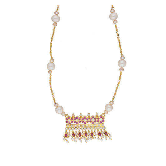 J Pearls Raksha 1 Line Round Pearl Necklaces - Real Pearl Jewelry | Swadesiicart
