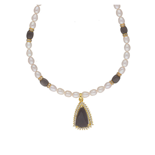 J Pearls Riya 1 Line Oval Pearl Set - Real Pearl Jewelry - Swadesiicart
