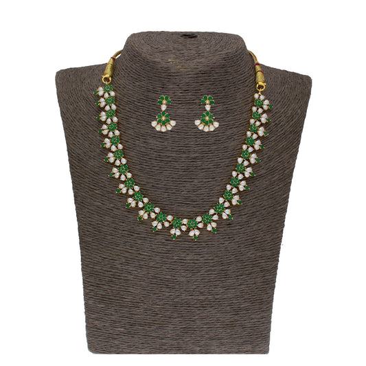 J Pearls Lopa 1 Line Oval Necklace Set - Real Pearl Jewelry - J Pearls