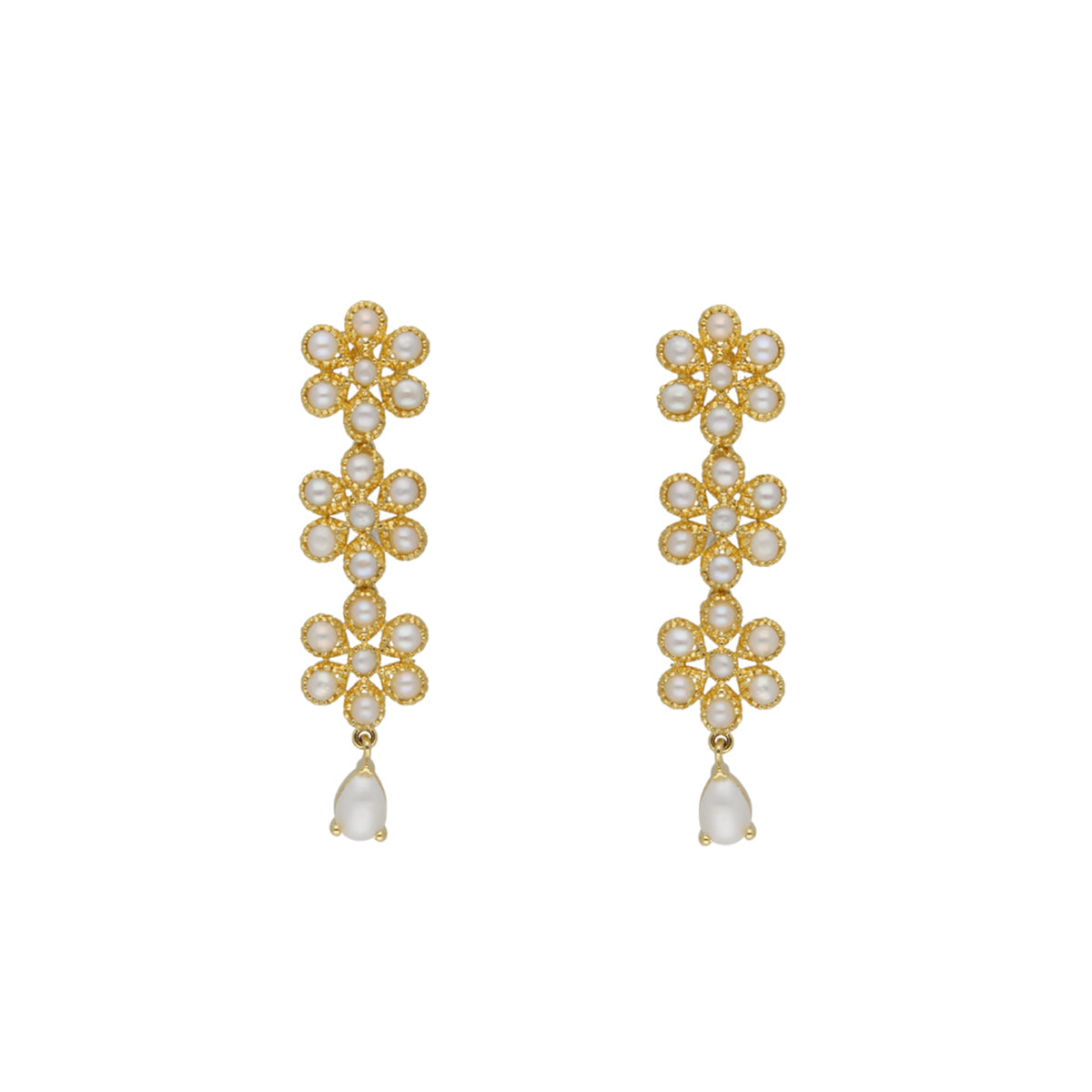 J Pearls Baasima 1 Line Necklace Set - Real Pearl Jewelry - Swadesiicart