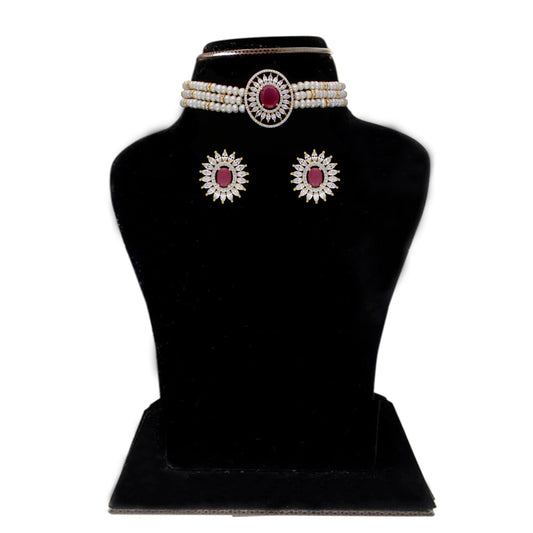 J Pearls Kashvi Pearl Choker - Real Pearl Jewelry | Swadesiicart