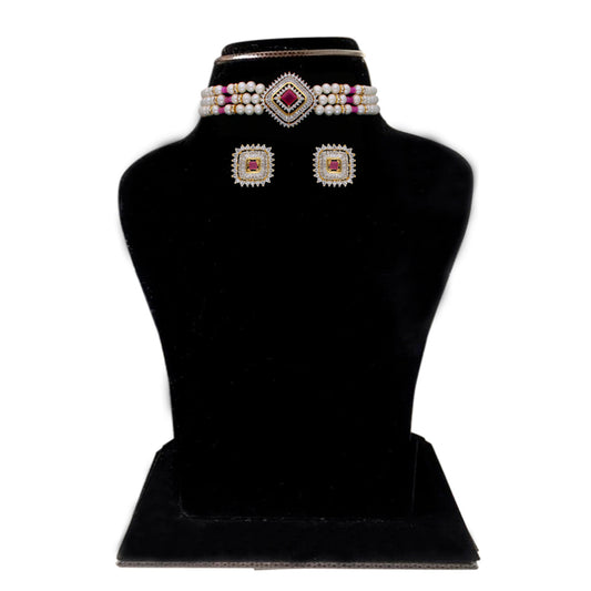 J Pearls Falguni Pearl Choker - Real Pearl Jewelry | Swadesiicart